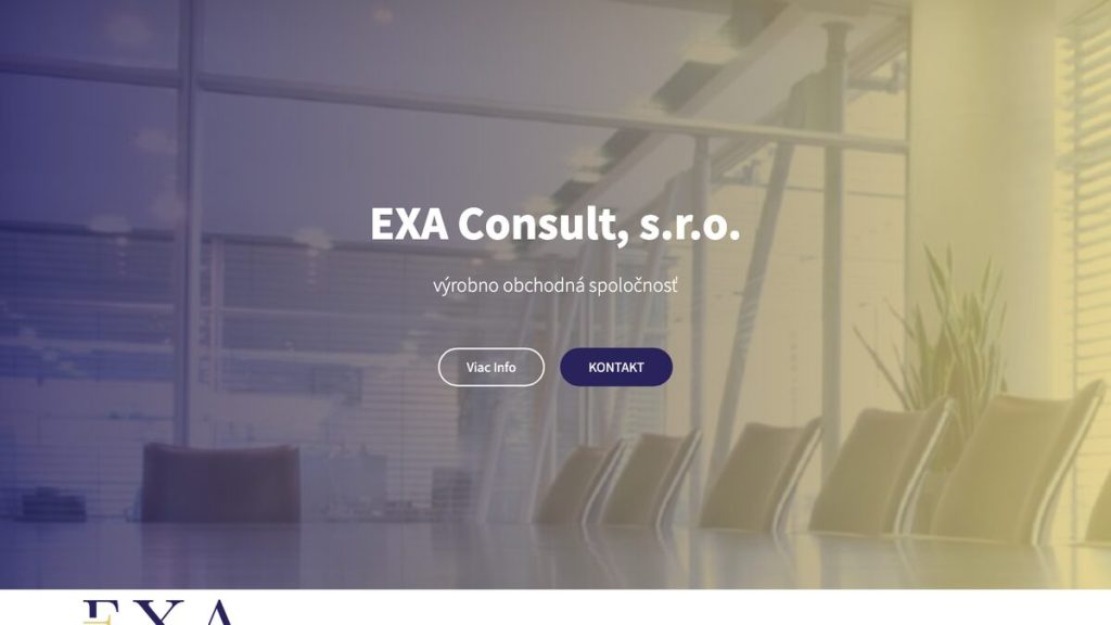 Úvodná stránka webu EXA Consult